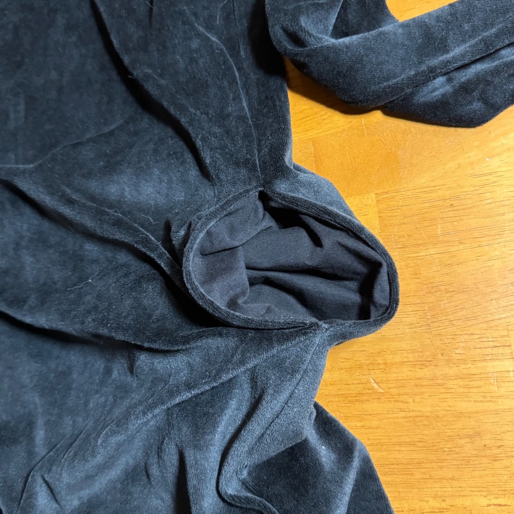 Peruvian Connection Velour Orla Dress Black Cotton Modal Shift L NEW With Tags - Picture 6 of 6